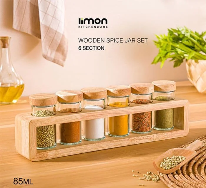 ست جا ادویه چوبی لیمون کد 2306 (6 عددی) - Image 2