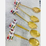 کفگیر و ملاقه طلایی یونیک طرح ماینز - Image 5