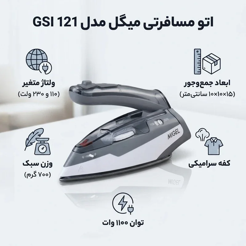اتو مسافرتی میگل مدل GSI 121 - Image 2