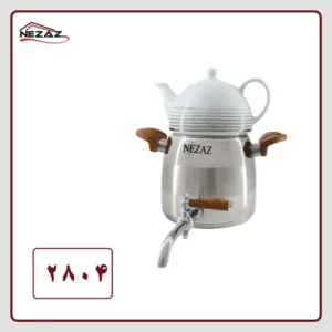 کتری و قوری هرمی 3 لیتر استیل نزاز کد 2804