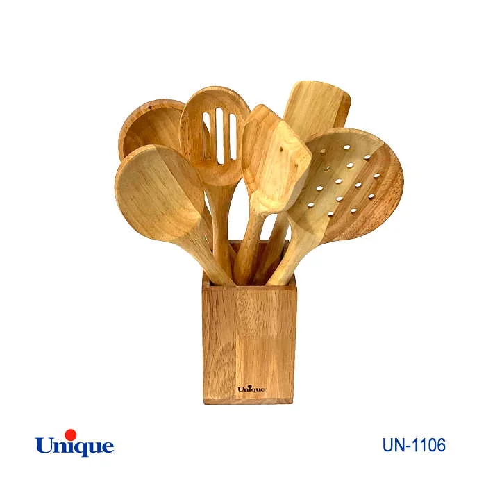 ست کفگیر و ملاقه 7 پارچه چوبی یونیک UN-1106